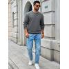 imageRuncati Mens Crewneck Sweatshirts Quilted Diamond Textured Pullover Long Sleeve Casual Fashion SweatshirtDark Grey