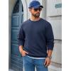 imageRuncati Mens Crewneck Sweatshirts Quilted Diamond Textured Pullover Long Sleeve Casual Fashion SweatshirtNavy Blue