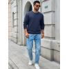 imageRuncati Mens Crewneck Sweatshirts Quilted Diamond Textured Pullover Long Sleeve Casual Fashion SweatshirtNavy Blue