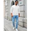 imageRuncati Mens Crewneck Sweatshirts Quilted Diamond Textured Pullover Long Sleeve Casual Fashion SweatshirtWhite