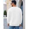 imageRuncati Mens Crewneck Sweatshirts Quilted Diamond Textured Pullover Long Sleeve Casual Fashion SweatshirtWhite