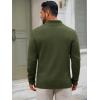 imageRuncati Mens Quarter Zip Sweater Long Sleeve Slim Fit Pullover Mock Neck Casual Ribbed Knit Polo SweatersArmy Green