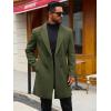 imageRuncati Mens Trench Coat Notched Lapel Double Breasted Mid Long Pea Coat Casual Fall Winter Classic OvercoatArmy Green