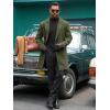 imageRuncati Mens Trench Coat Notched Lapel Double Breasted Mid Long Pea Coat Casual Fall Winter Classic OvercoatArmy Green