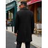 imageRuncati Mens Trench Coat Notched Lapel Double Breasted Mid Long Pea Coat Casual Fall Winter Classic OvercoatBlack