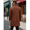 imageRuncati Mens Trench Coat Notched Lapel Double Breasted Mid Long Pea Coat Casual Fall Winter Classic OvercoatBrown