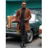 imageRuncati Mens Trench Coat Notched Lapel Double Breasted Mid Long Pea Coat Casual Fall Winter Classic OvercoatBrown