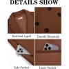 imageRuncati Mens Trench Coat Notched Lapel Double Breasted Mid Long Pea Coat Casual Fall Winter Classic OvercoatBrown