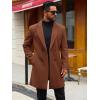 imageRuncati Mens Trench Coat Notched Lapel Double Breasted Mid Long Pea Coat Casual Fall Winter Classic OvercoatBrown
