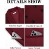 imageRuncati Mens Trench Coat Notched Lapel Double Breasted Mid Long Pea Coat Casual Fall Winter Classic OvercoatBurgundy