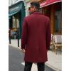 imageRuncati Mens Trench Coat Notched Lapel Double Breasted Mid Long Pea Coat Casual Fall Winter Classic OvercoatBurgundy