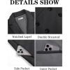 imageRuncati Mens Trench Coat Notched Lapel Double Breasted Mid Long Pea Coat Casual Fall Winter Classic OvercoatDark Grey
