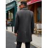 imageRuncati Mens Trench Coat Notched Lapel Double Breasted Mid Long Pea Coat Casual Fall Winter Classic OvercoatDark Grey