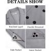 imageRuncati Mens Trench Coat Notched Lapel Double Breasted Mid Long Pea Coat Casual Fall Winter Classic OvercoatGrey