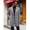 imageRuncati Mens Trench Coat Notched Lapel Double Breasted Mid Long Pea Coat Casual Fall Winter Classic OvercoatGrey