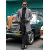 imageRuncati Mens Trench Coat Notched Lapel Double Breasted Mid Long Pea Coat Casual Fall Winter Classic OvercoatGrey