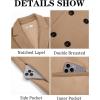 imageRuncati Mens Trench Coat Notched Lapel Double Breasted Mid Long Pea Coat Casual Fall Winter Classic OvercoatKhaki