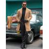 imageRuncati Mens Trench Coat Notched Lapel Double Breasted Mid Long Pea Coat Casual Fall Winter Classic OvercoatKhaki
