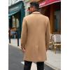 imageRuncati Mens Trench Coat Notched Lapel Double Breasted Mid Long Pea Coat Casual Fall Winter Classic OvercoatKhaki