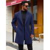 imageRuncati Mens Trench Coat Notched Lapel Double Breasted Mid Long Pea Coat Casual Fall Winter Classic OvercoatNavy Blue