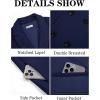 imageRuncati Mens Trench Coat Notched Lapel Double Breasted Mid Long Pea Coat Casual Fall Winter Classic OvercoatNavy Blue