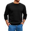 imageRuncati Mens Crewneck Sweatshirts Quilted Diamond Textured Pullover Long Sleeve Casual Fashion SweatshirtBlack