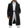 imageRuncati Mens Trench Coat Notched Lapel Double Breasted Mid Long Pea Coat Casual Fall Winter Classic OvercoatBlack