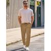 imageRuncati Mens Casual Sweat Pants Pleated Drawstring Elastic Waist Waffle Straight Leg Joggers Sweatpants with PocketsBrown
