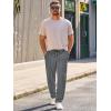 imageRuncati Mens Casual Sweat Pants Pleated Drawstring Elastic Waist Waffle Straight Leg Joggers Sweatpants with PocketsGray