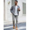 imageRuncati Mens Corduroy Bomber Jacket Lightweight Zip Up Casual Vintage Fall Varsity Jacket with PocketsGrey