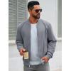 imageRuncati Mens Corduroy Bomber Jacket Lightweight Zip Up Casual Vintage Fall Varsity Jacket with PocketsGrey