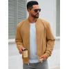 imageRuncati Mens Corduroy Bomber Jacket Lightweight Zip Up Casual Vintage Fall Varsity Jacket with PocketsKhaki