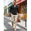 imageRuncati Mens Full Zip Cardigan Sweater Casual Mock Neck Ribbed Knitted Winter Chunky SweatersBlack
