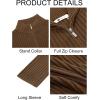 imageRuncati Mens Full Zip Cardigan Sweater Casual Mock Neck Ribbed Knitted Winter Chunky SweatersBrown
