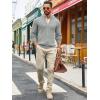 imageRuncati Mens Full Zip Cardigan Sweater Casual Mock Neck Ribbed Knitted Winter Chunky SweatersGray