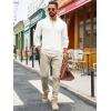 imageRuncati Mens Full Zip Cardigan Sweater Casual Mock Neck Ribbed Knitted Winter Chunky SweatersWhite