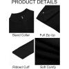 imageRuncati Mens Full Zip Cardigan Sweater Casual Waffle Stand Collar Knitted Winter Chunky SweatersBlack
