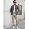 imageRuncati Mens Full Zip Cardigan Sweater Casual Waffle Stand Collar Knitted Winter Chunky SweatersDark Gray