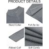 imageRuncati Mens Full Zip Cardigan Sweater Casual Waffle Stand Collar Knitted Winter Chunky SweatersGray