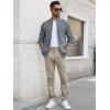imageRuncati Mens Full Zip Cardigan Sweater Casual Waffle Stand Collar Knitted Winter Chunky SweatersGray