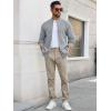 imageRuncati Mens Full Zip Cardigan Sweater Casual Waffle Stand Collar Knitted Winter Chunky SweatersLight Gray