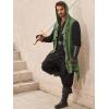 imageRuncati Mens Hooded Cardigan Sleeveless Ruffle Shawl Collar Open Front Knit Drape RobeArmy Green