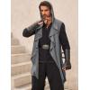 imageRuncati Mens Hooded Cardigan Sleeveless Ruffle Shawl Collar Open Front Knit Drape RobeDark Grey