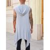 imageRuncati Mens Hooded Cardigan Sleeveless Ruffle Shawl Collar Open Front Knit Drape RobeGrey