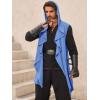 imageRuncati Mens Hooded Cardigan Sleeveless Ruffle Shawl Collar Open Front Knit Drape RobeNavy Blue