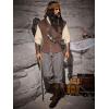 imageRuncati Mens Medieval Ankle Pants Renaissance Viking Navigator Pirate Pants Lace Up Striped Halloween Costume TrousersBlue Gray