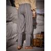 imageRuncati Mens Medieval Ankle Pants Renaissance Viking Navigator Pirate Pants Lace Up Striped Halloween Costume TrousersBlue Gray