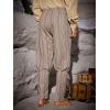 imageRuncati Mens Medieval Ankle Pants Renaissance Viking Navigator Pirate Pants Lace Up Striped Halloween Costume TrousersKhaki