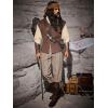 imageRuncati Mens Medieval Ankle Pants Renaissance Viking Navigator Pirate Pants Lace Up Striped Halloween Costume TrousersKhaki