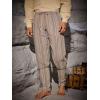 imageRuncati Mens Medieval Ankle Pants Renaissance Viking Navigator Pirate Pants Lace Up Striped Halloween Costume TrousersKhaki